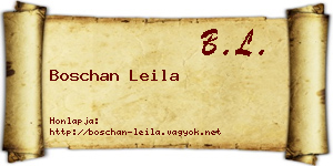 Boschan Leila névjegykártya